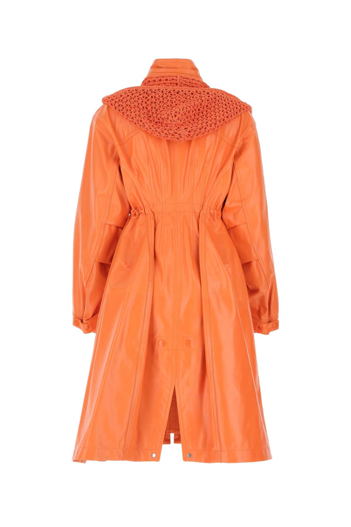 Bottega Veneta Women Orange Leather Parka