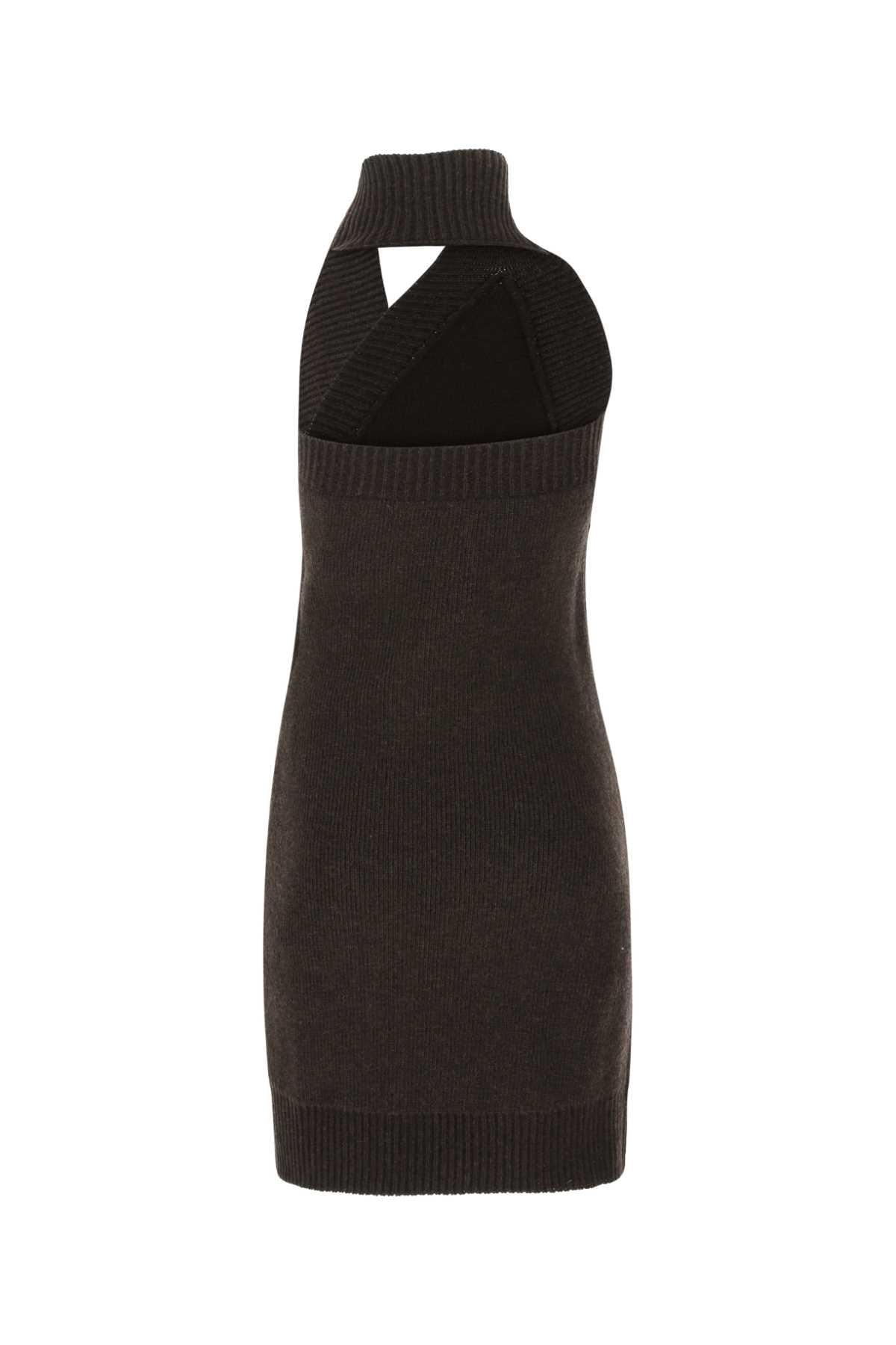 Bottega Veneta Women Dark Brown Wool Mini Dress