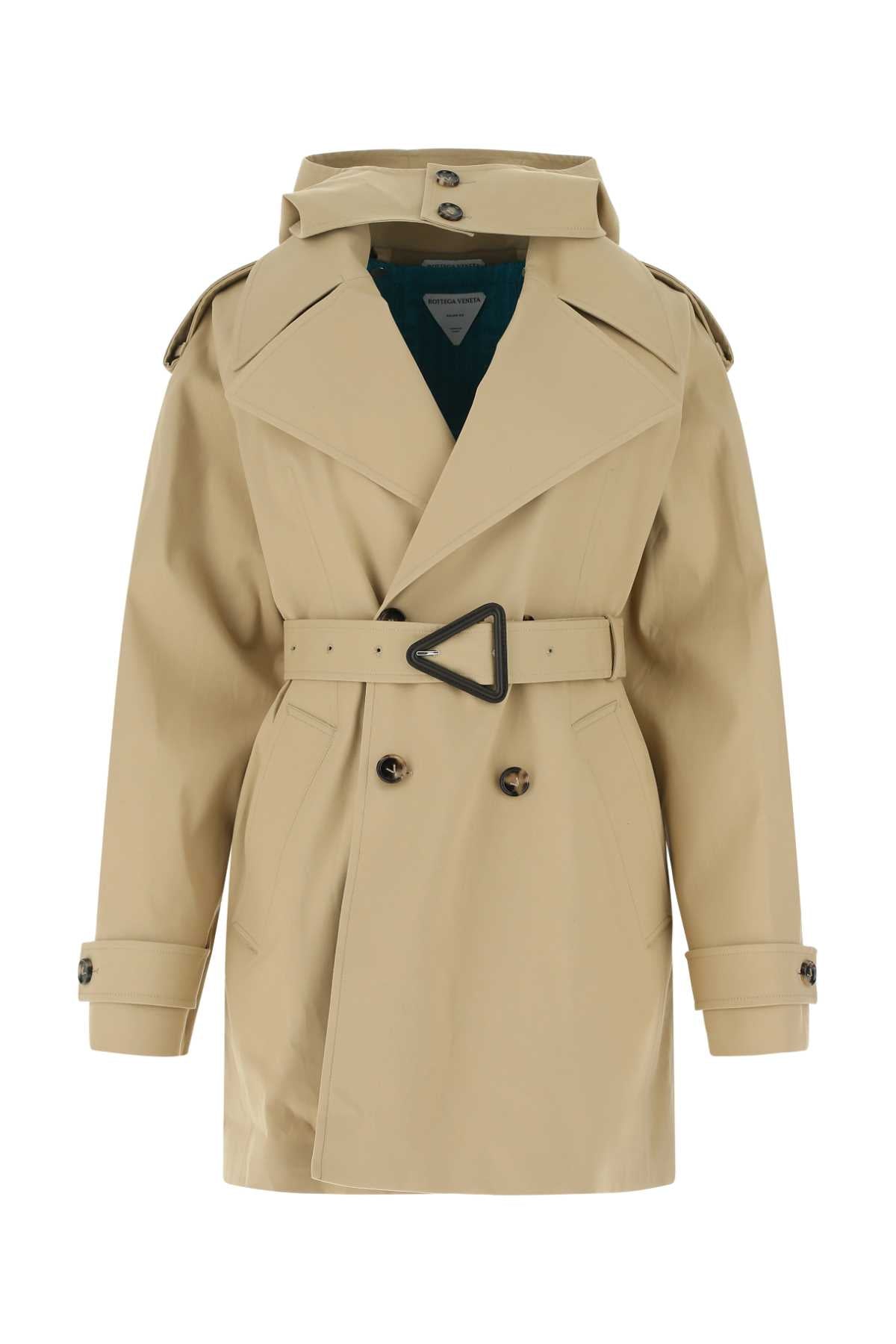 Bottega Veneta Women Cappuccino Stretch Cotton Trench Coat