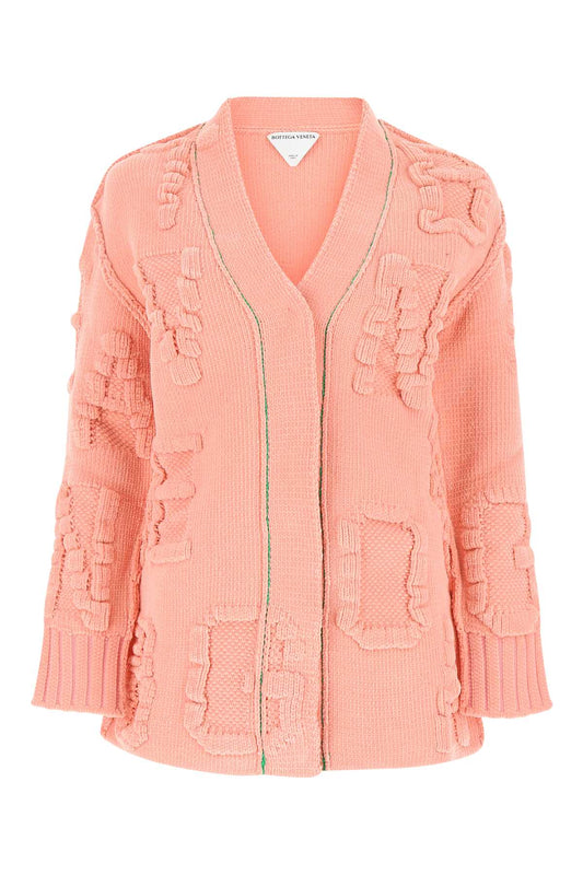 Bottega Veneta Women Pink Chenille Cardigan