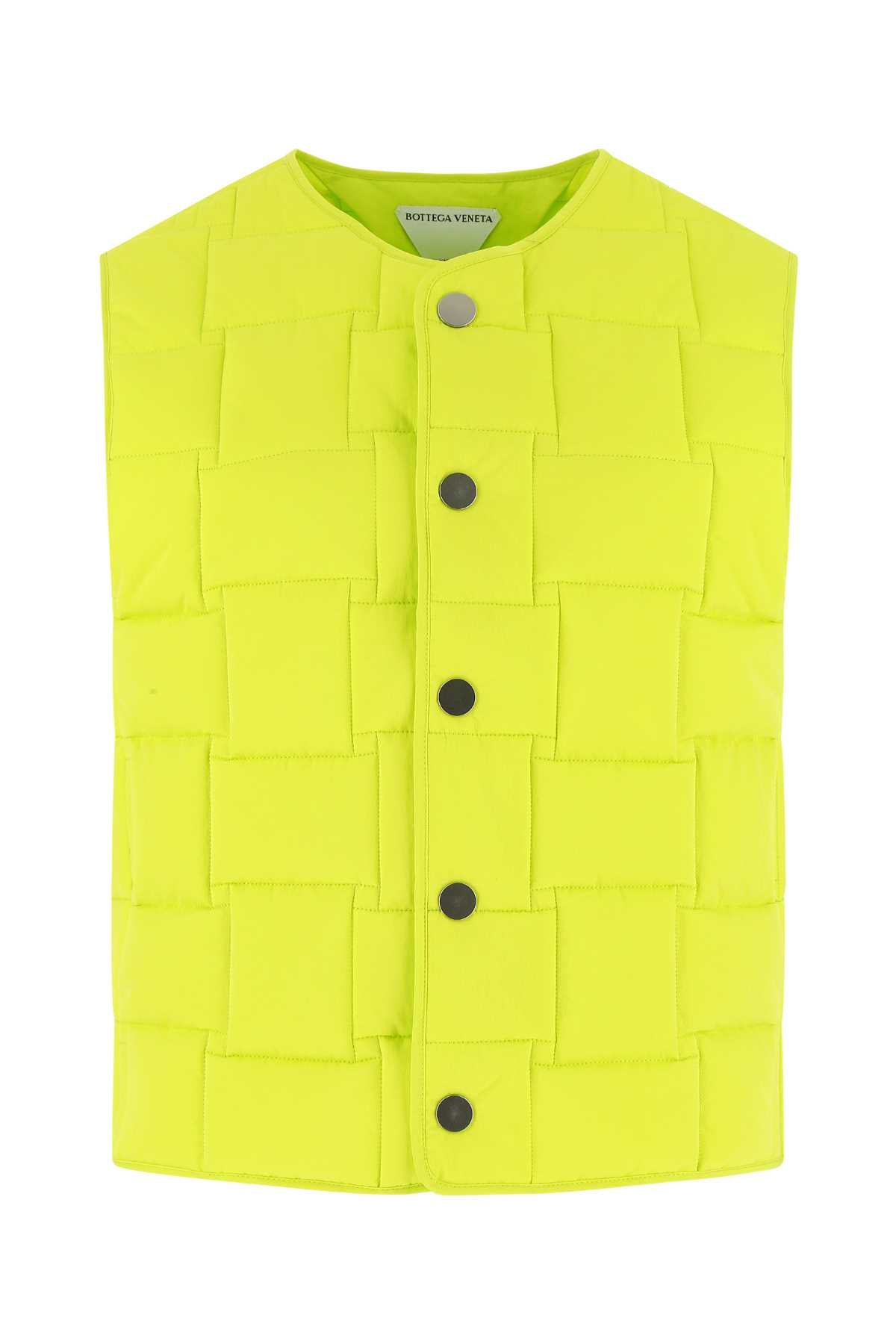 Bottega Veneta Women Acid Green Nylon Padded Vest