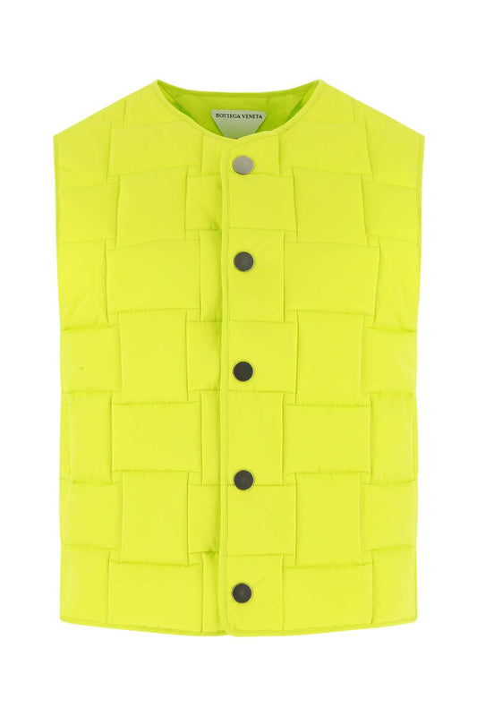 Bottega Veneta Women Acid Green Nylon Padded Vest