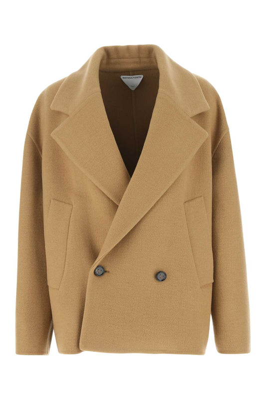 Bottega Veneta Women Camel Cashmere Coat