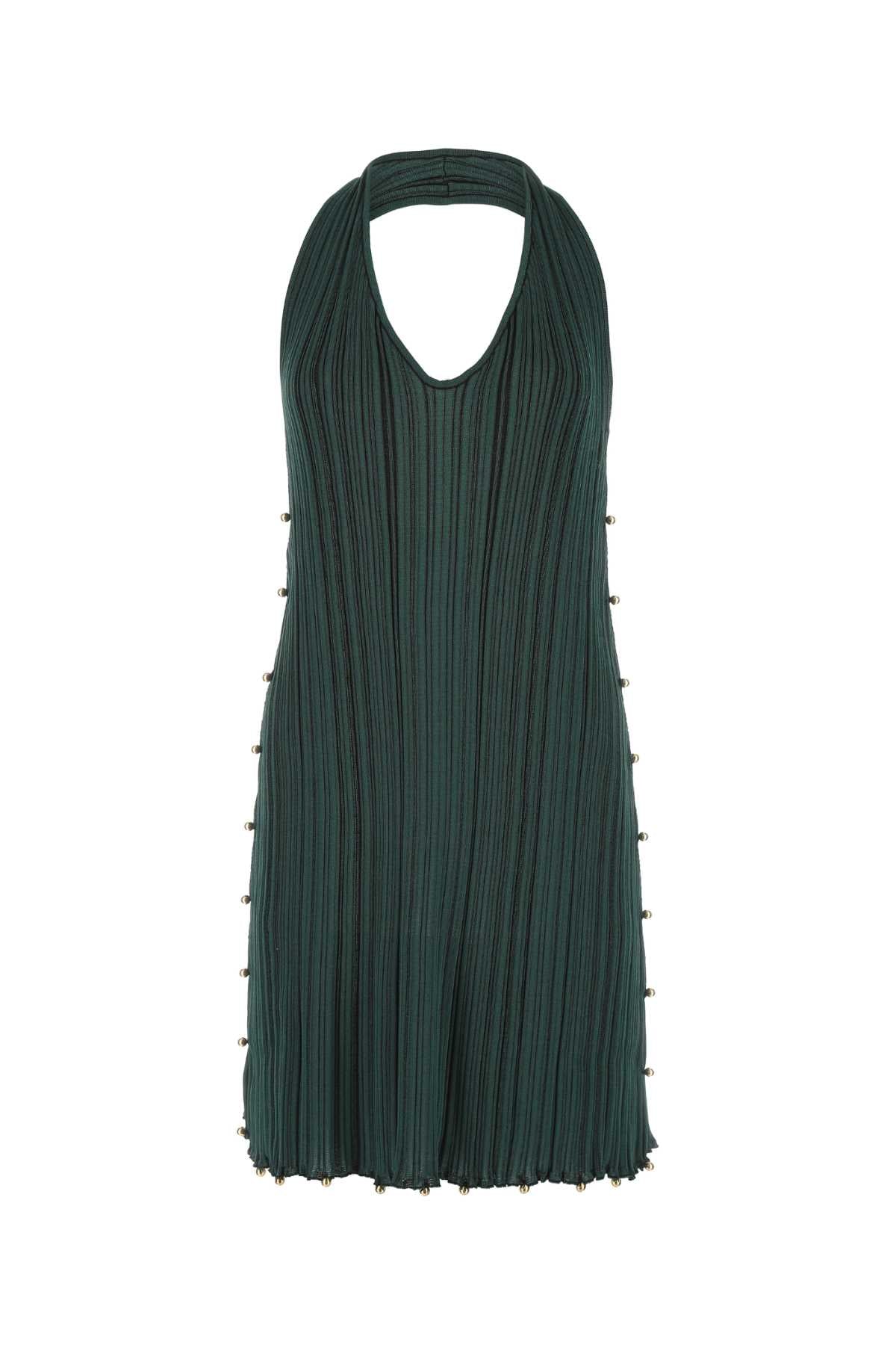 Bottega Veneta Women Bottle Green Polyester Blend Mini Dress