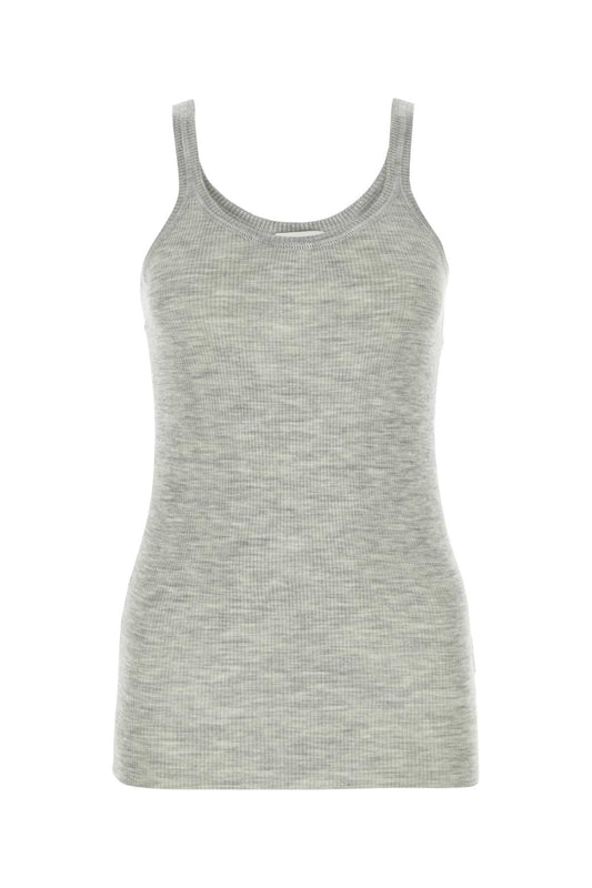 Bottega Veneta Women Melange Grey Wool Tank Top
