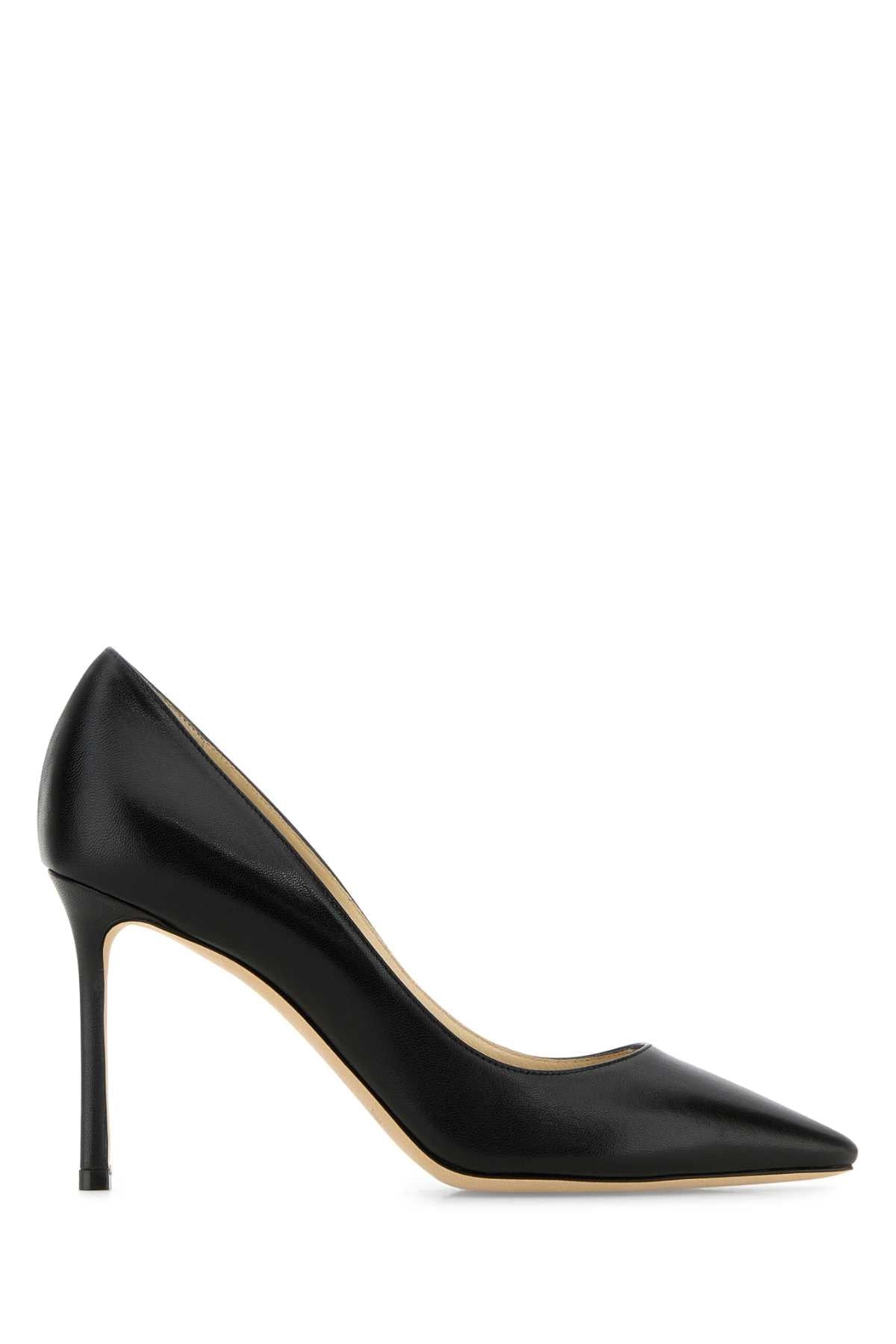 Jimmy Choo Women Black Leather Romy 85 Pumps