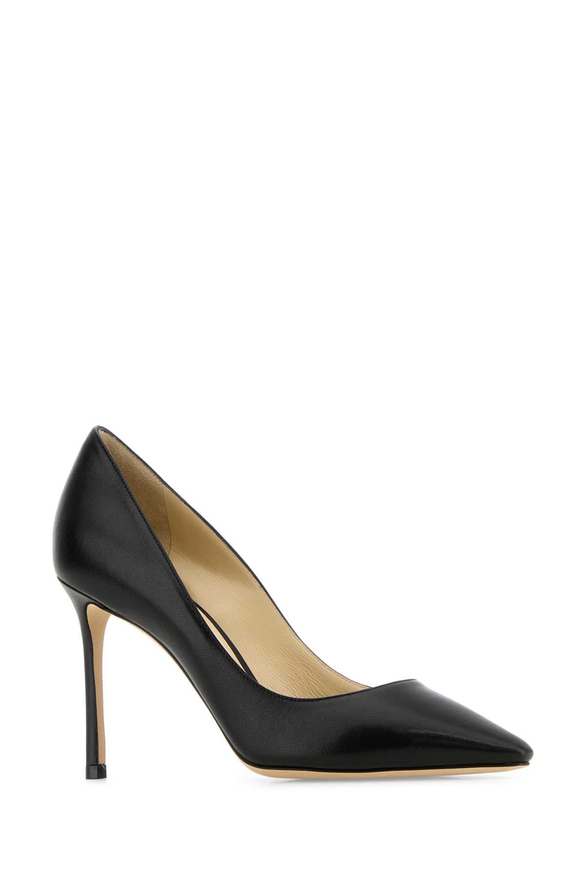 Jimmy Choo Women Black Leather Romy 85 Pumps