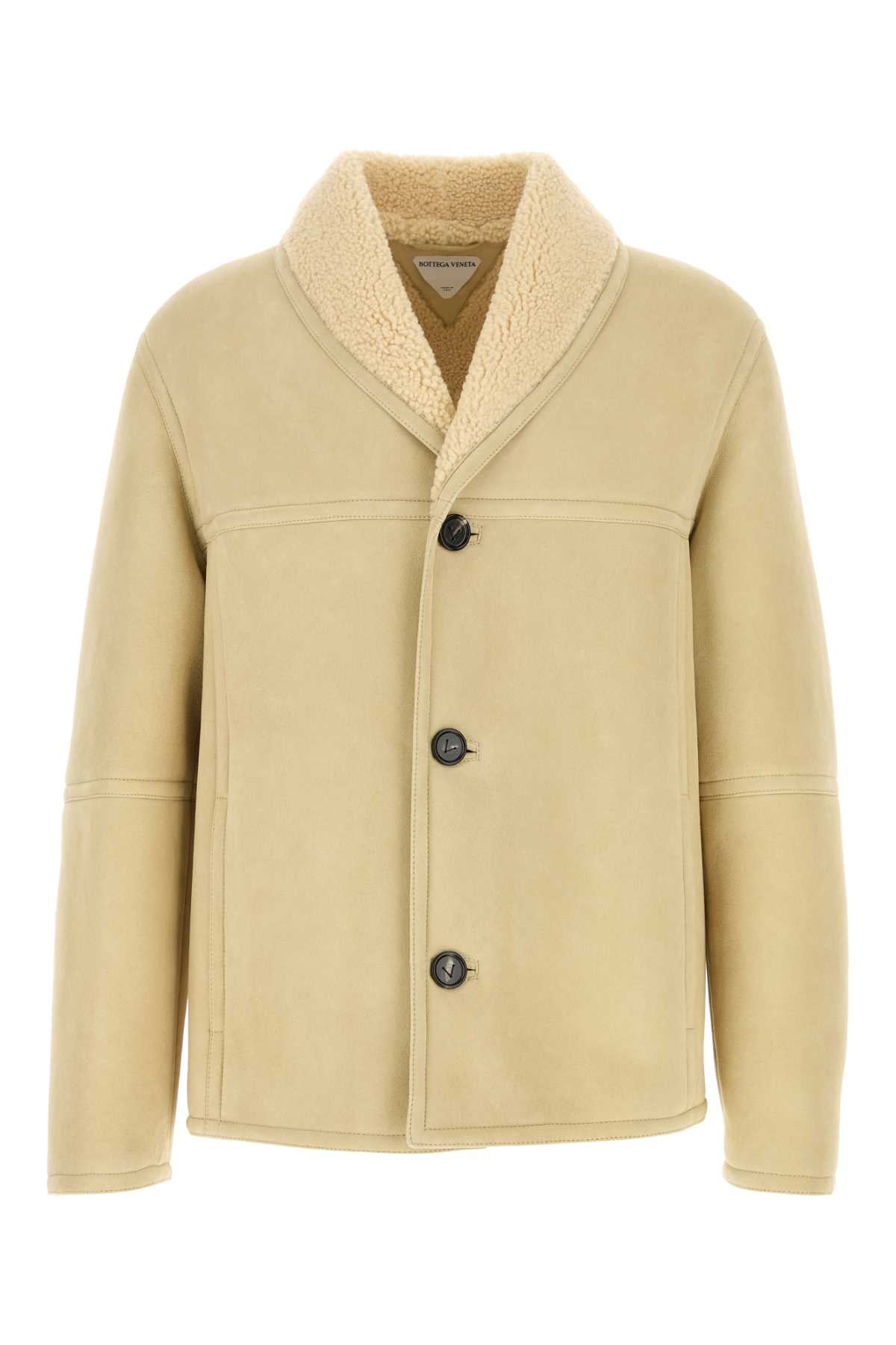 Bottega Veneta Men Sand Shearling Jacket