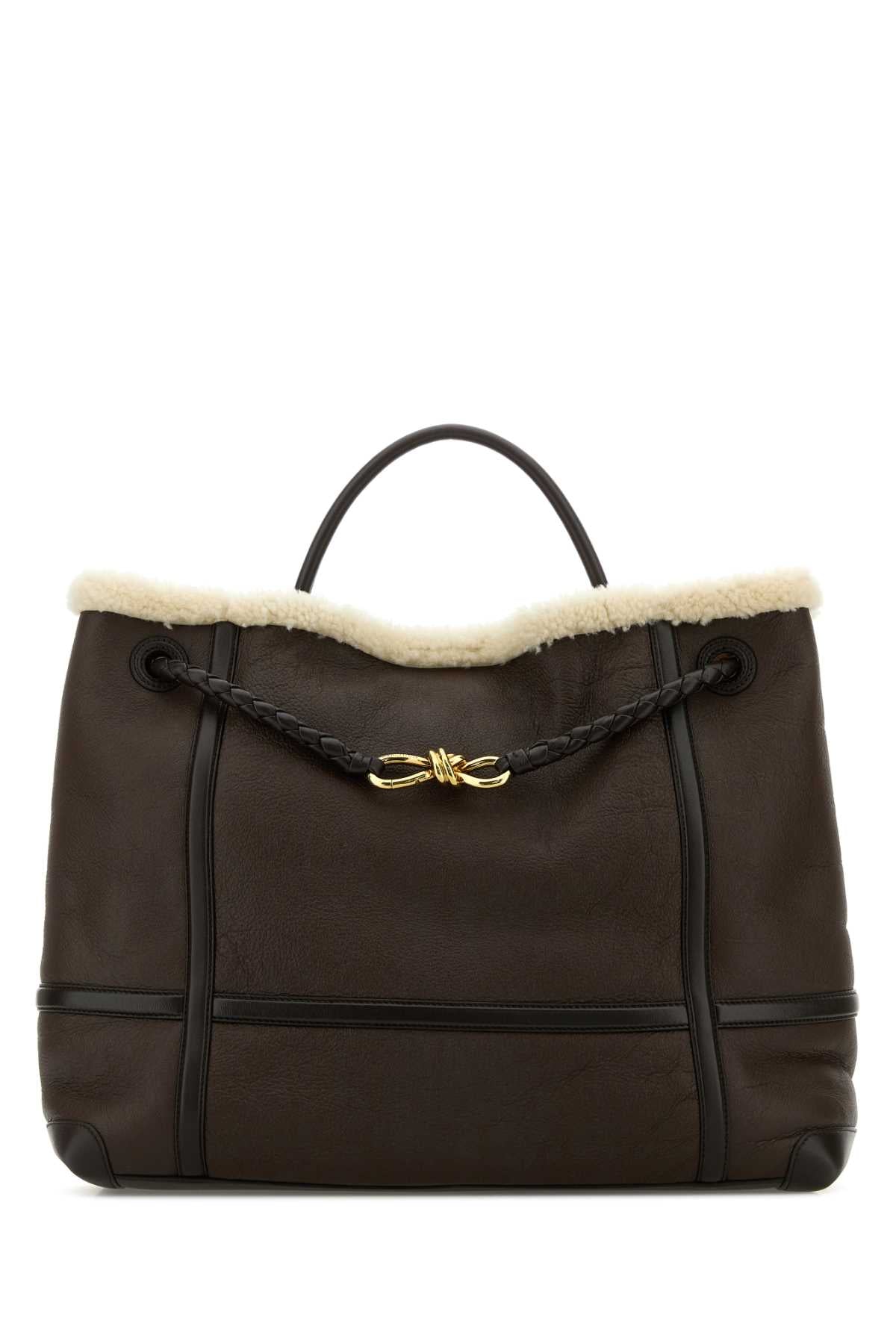 Bottega Veneta Women Brown Leather Large Andiamo Handbag