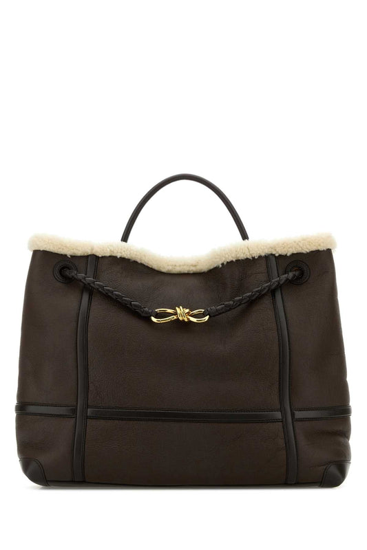 Bottega Veneta Women Brown Leather Large Andiamo Handbag