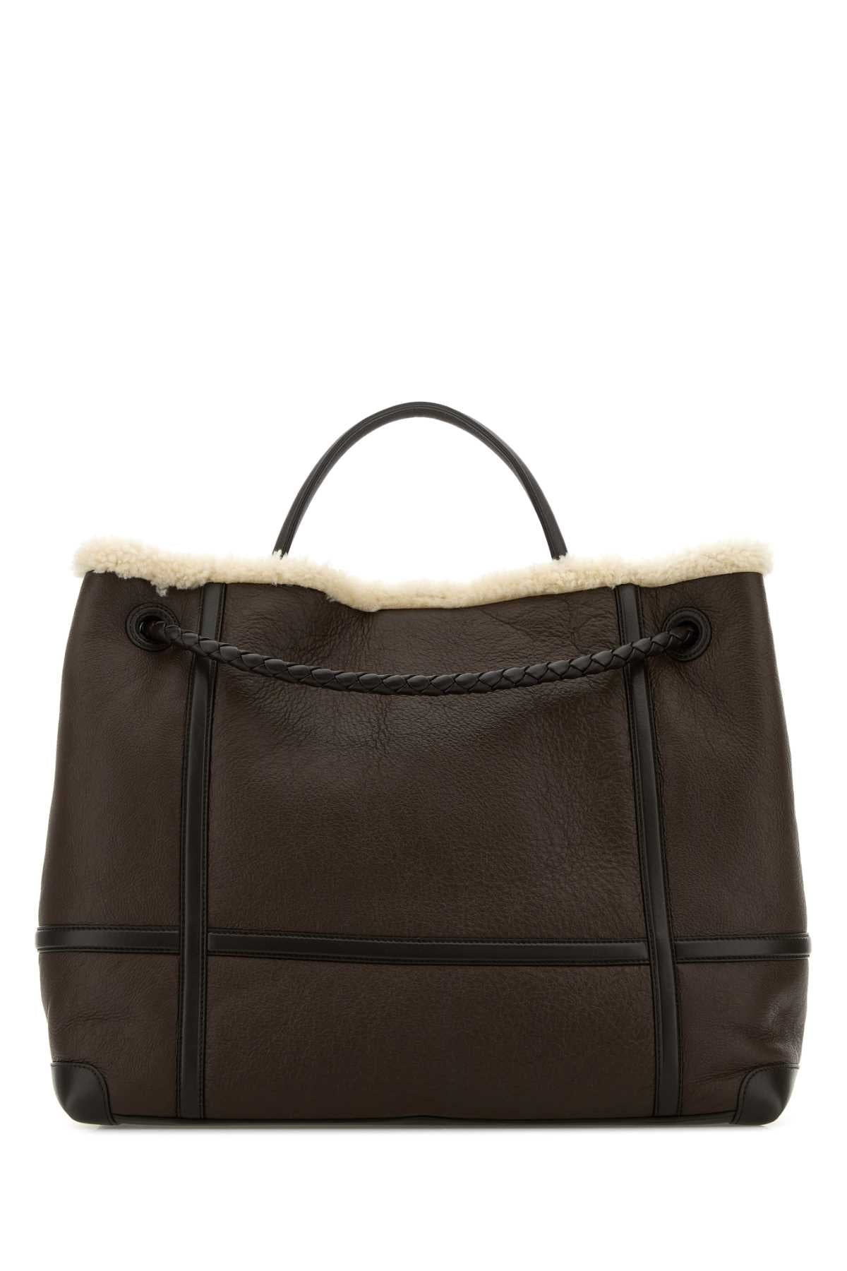 Bottega Veneta Women Brown Leather Large Andiamo Handbag