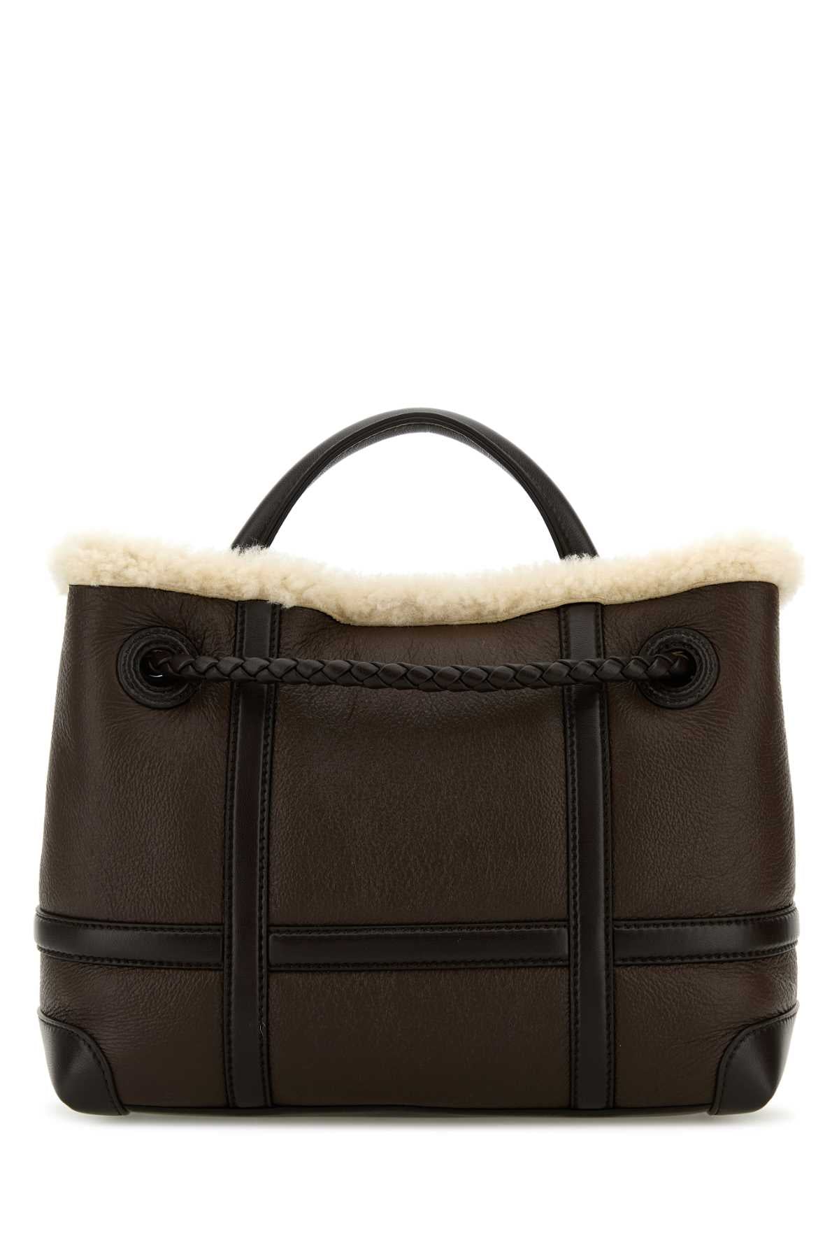 Bottega Veneta Women Brown Leather Small Andiamo Handbag