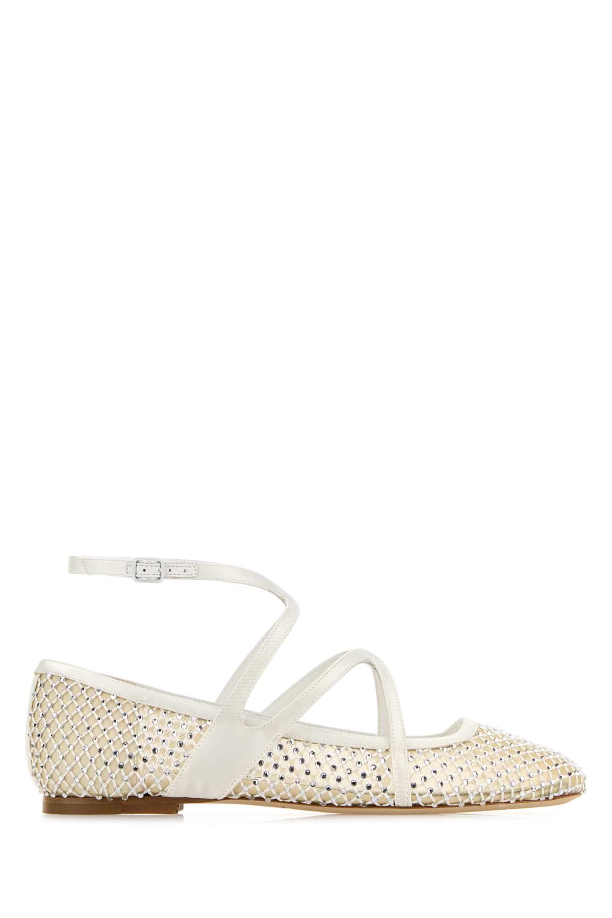 Jimmy Choo Women Embellished Mesh Astoria Ballerinas