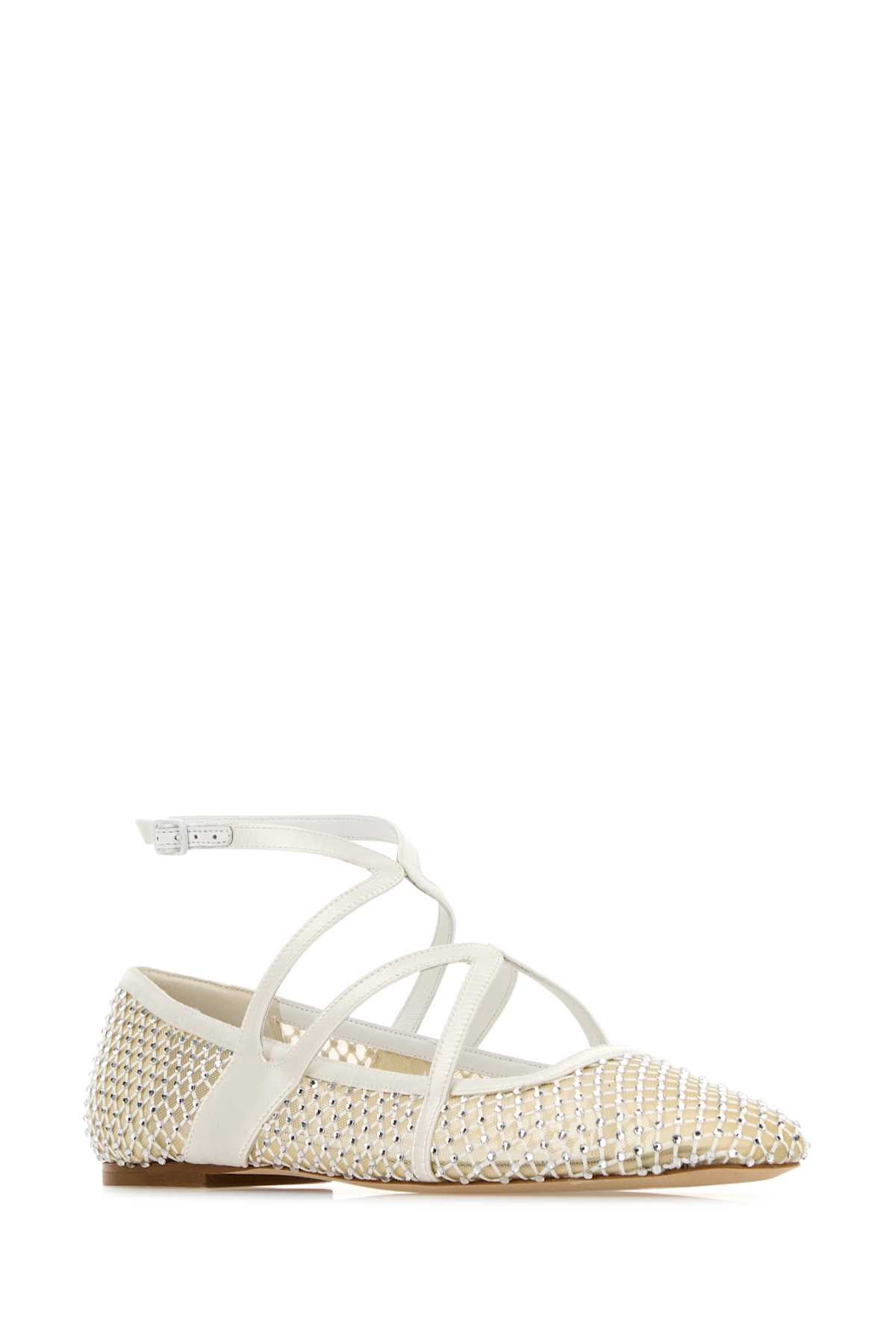 Jimmy Choo Women Embellished Mesh Astoria Ballerinas