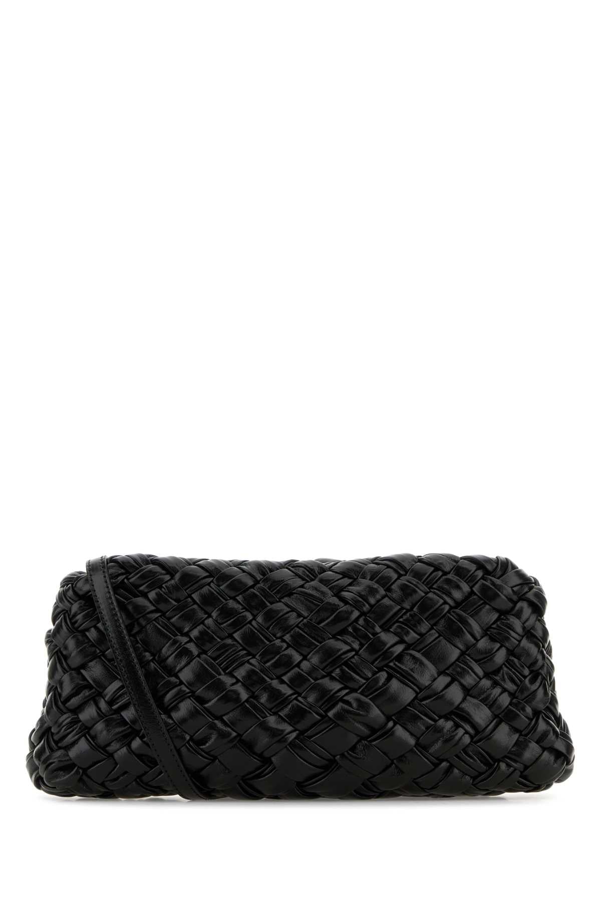 Bottega Veneta Women Black Leather Kalimero Cha-Cha Clutch