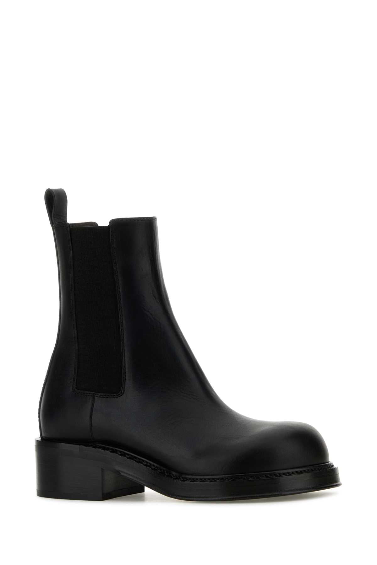 Bottega Veneta Women Black Leather Cliff Ankle Boots