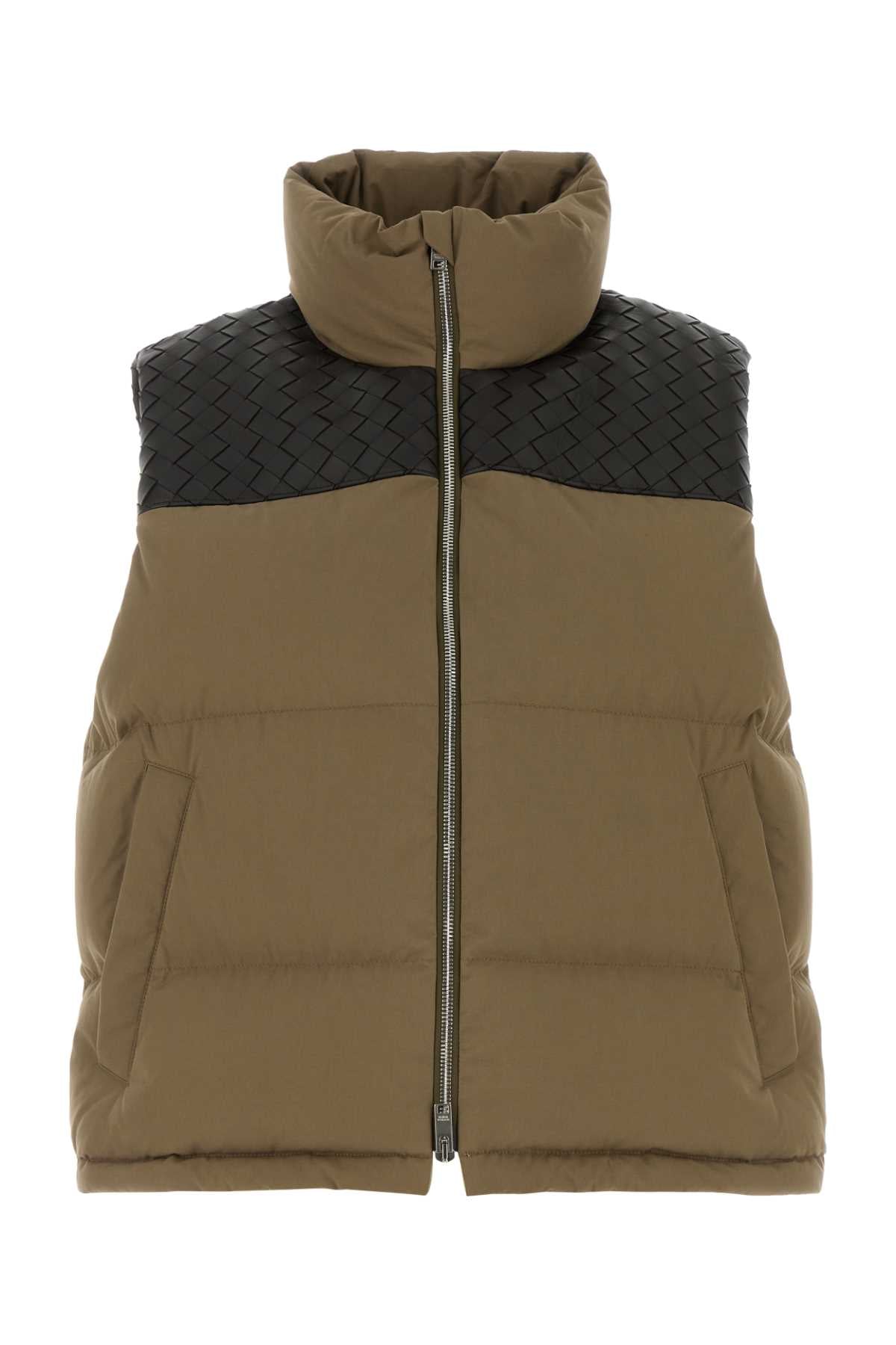 Bottega Veneta Women Khaki Cotton Padded Vest