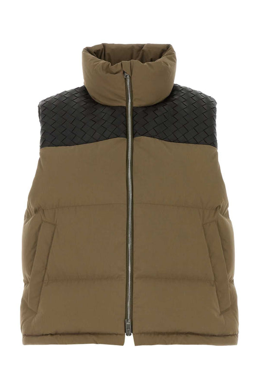 Bottega Veneta Women Khaki Cotton Padded Vest