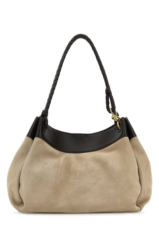 Bottega Veneta Women Two-Tone Suede Ad Leather Maxi Parachute Shopping Bag
