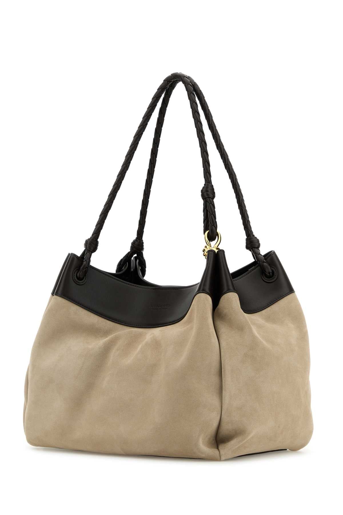 Bottega Veneta Women Two-Tone Suede Ad Leather Maxi Parachute Shopping Bag