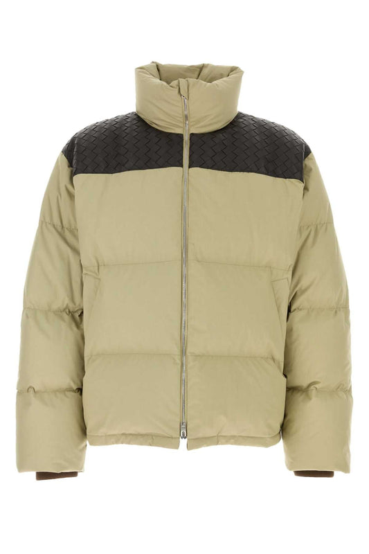 Bottega Veneta Men Beige Poplin Down Jacket