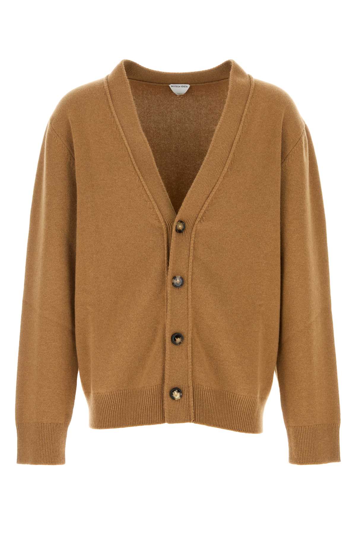 Bottega Veneta Men Camel Stretch Cashmere Blend Cardigan