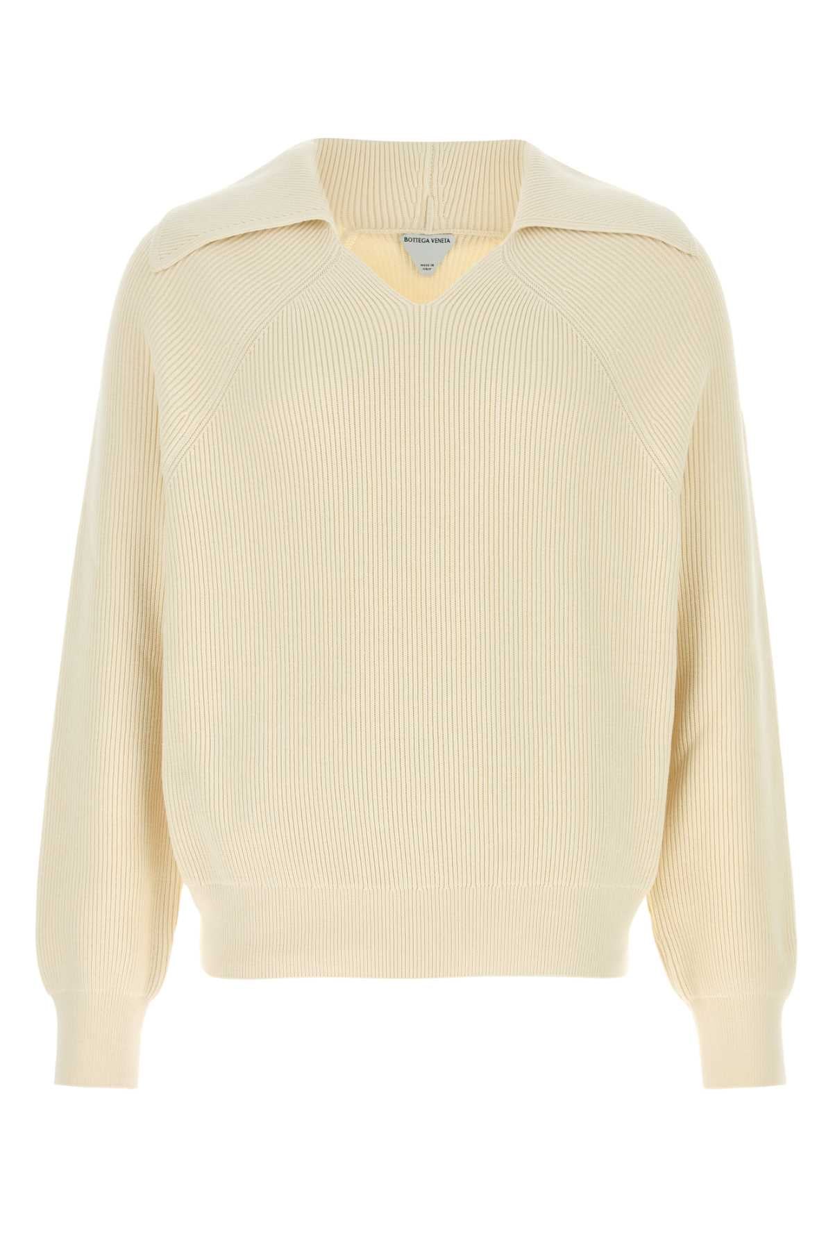 Bottega Veneta Men Cream Cotton Blend Sweater