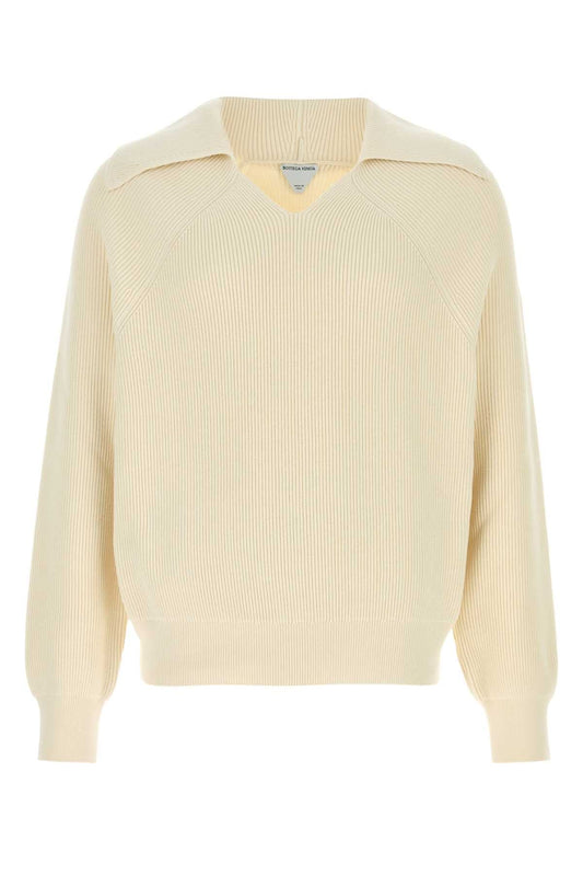 Bottega Veneta Men Cream Cotton Blend Sweater