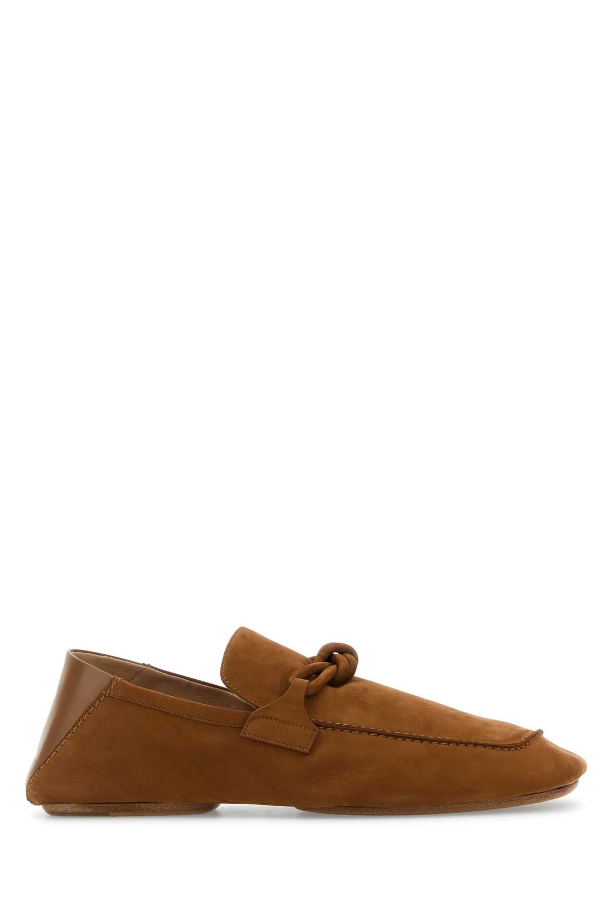Bottega Veneta Men Camel Suede Daddy Loafers