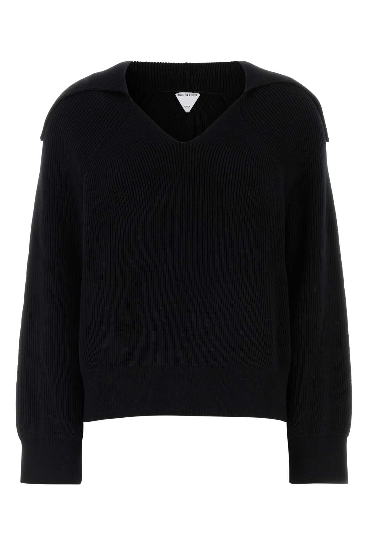 Bottega Veneta Women Black Stretch Cotton Blend Polo Shirt