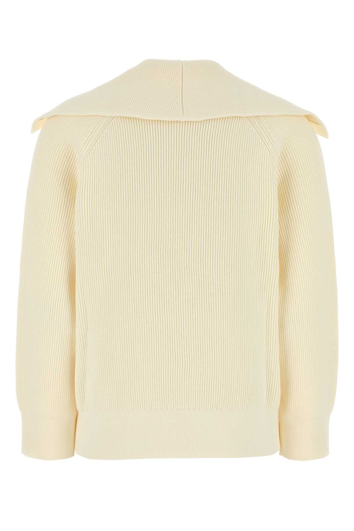 Bottega Veneta Women Cream Stretch Cotton Blend Cardigan