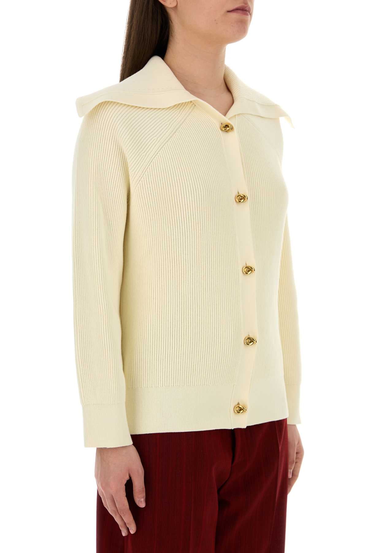 Bottega Veneta Women Cream Stretch Cotton Blend Cardigan