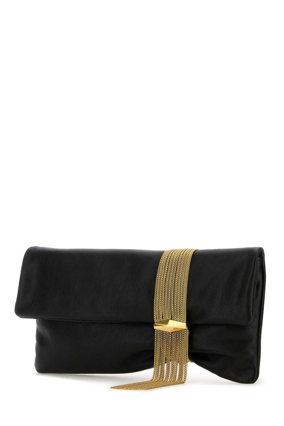 Jimmy Choo Women Black Leather Zendra Clutch