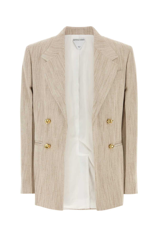 Bottega Veneta Women Melange Sand Viscose Blend Blazer