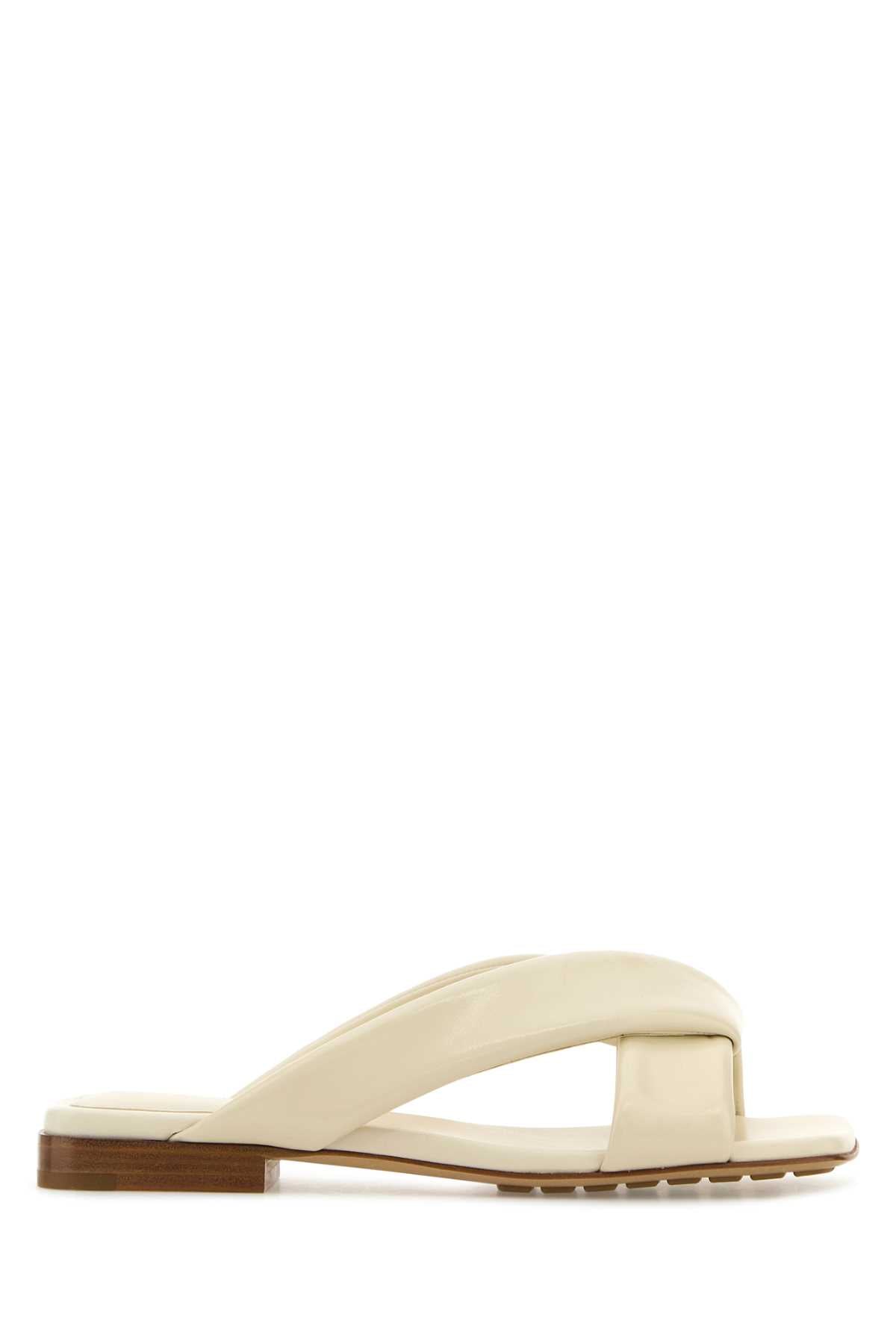 Bottega Veneta Women Ivory Leather Riva Slippers