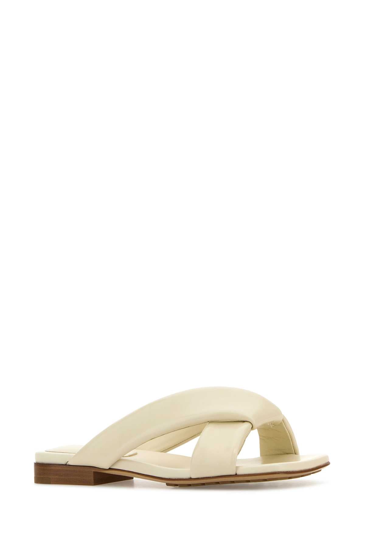 Bottega Veneta Women Ivory Leather Riva Slippers