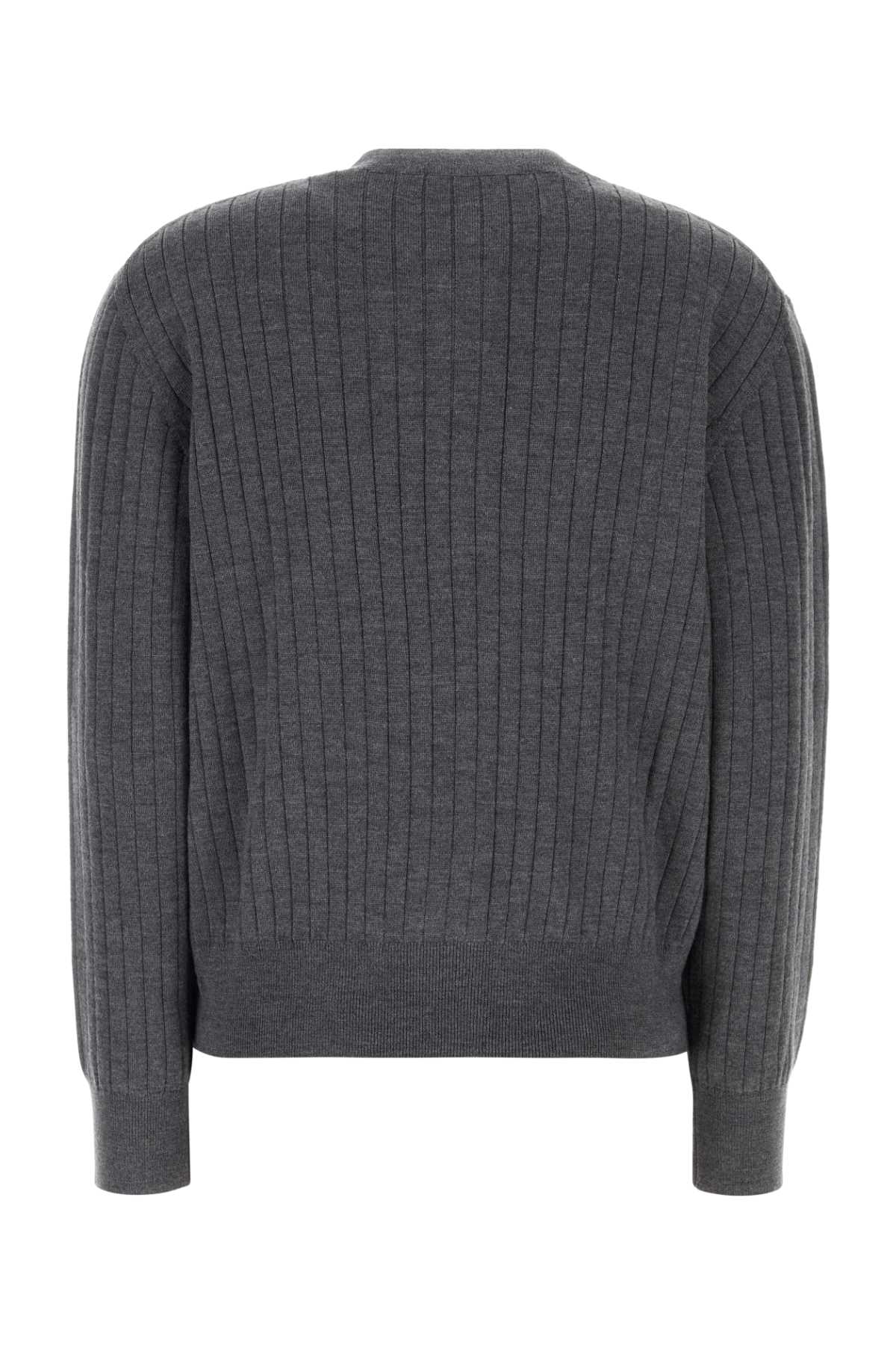 Bottega Veneta Women Dark Grey Wool Cardigan