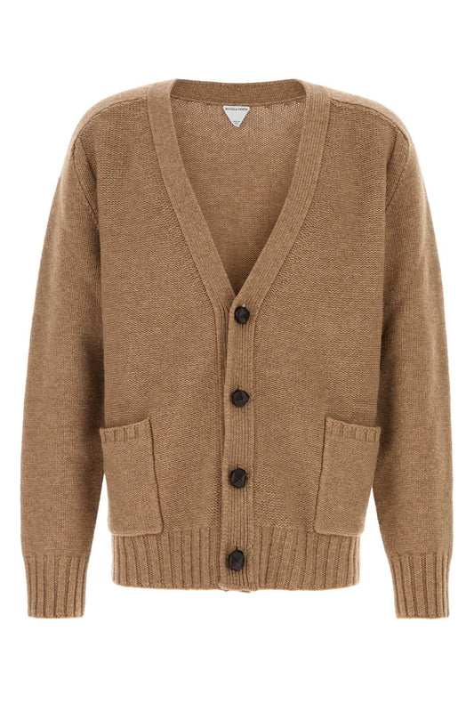 Bottega Veneta Men Biscuit Wool Cardigan