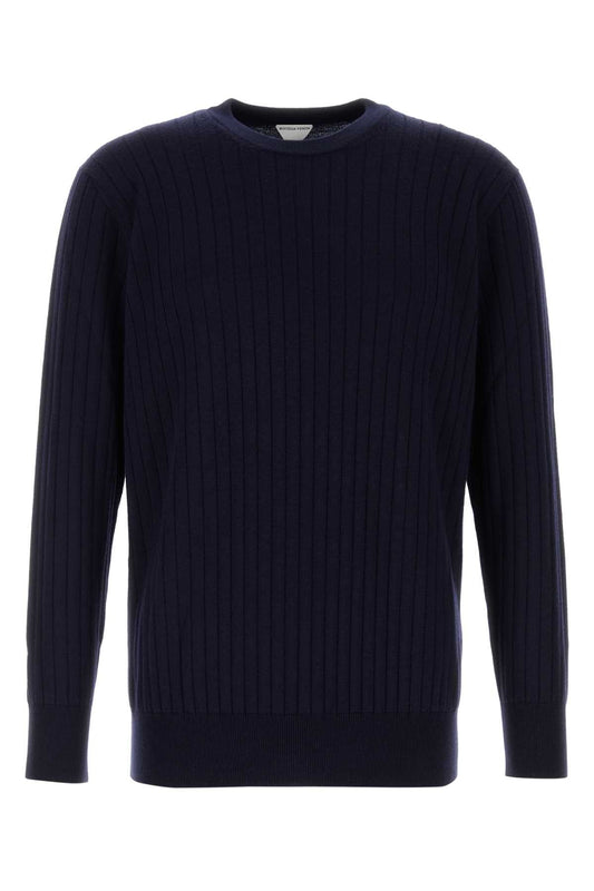 Bottega Veneta Men Dark Blue Wool Sweater