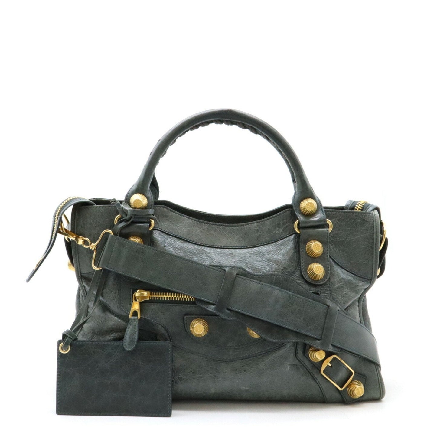 Balenciaga Sac City en cuir gris