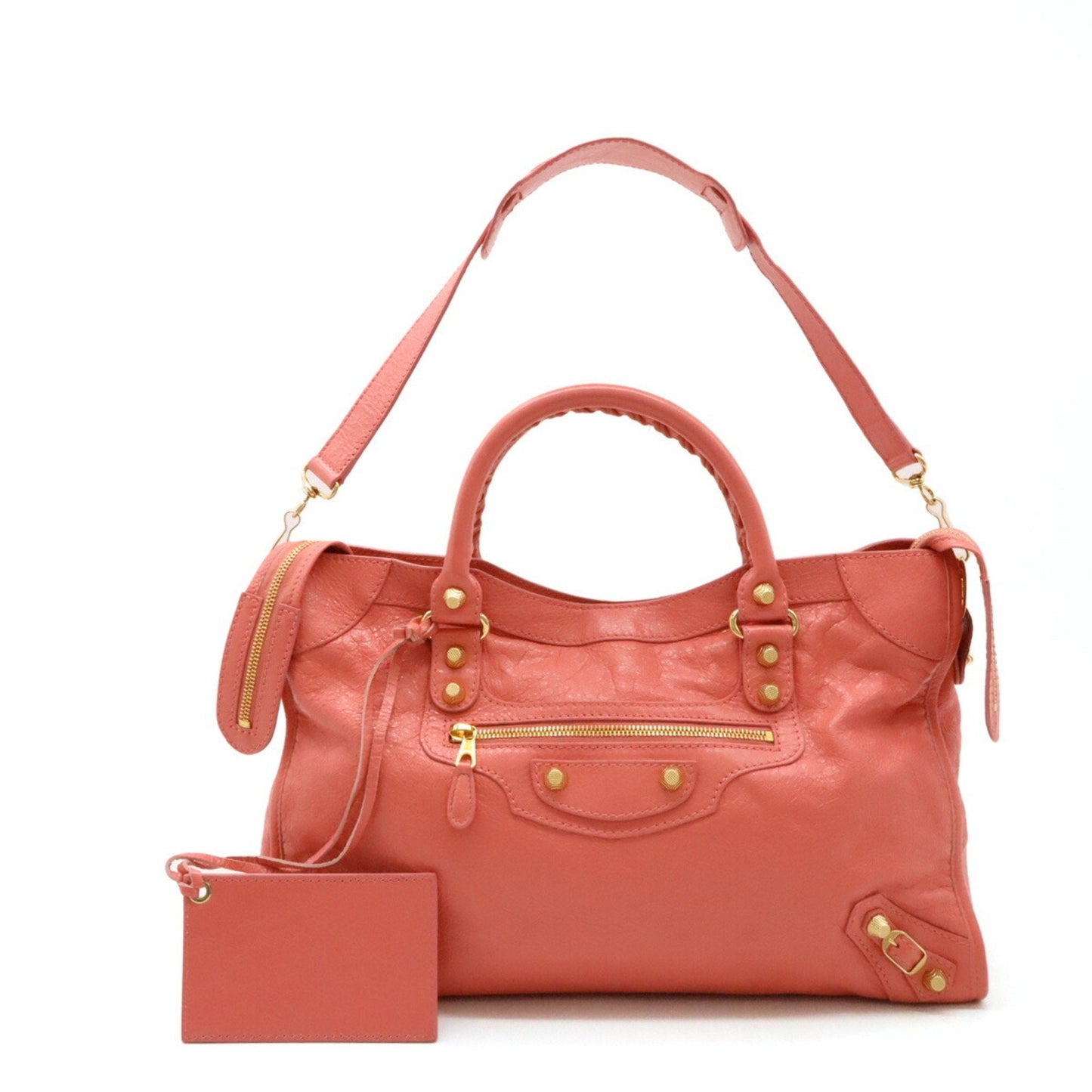 Balenciaga Sac City en cuir rose