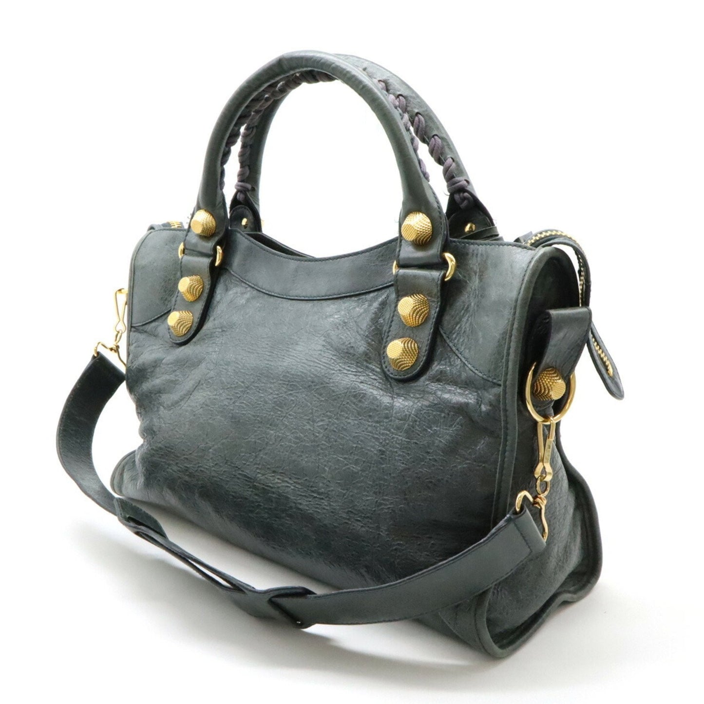 Balenciaga Sac City en cuir gris