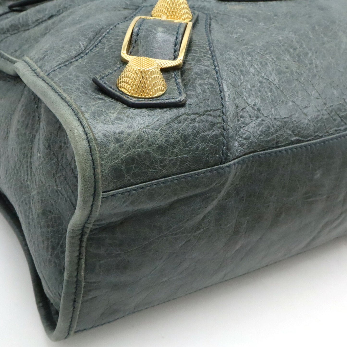 Balenciaga Sac City en cuir gris