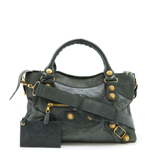 Balenciaga Sac City en cuir gris