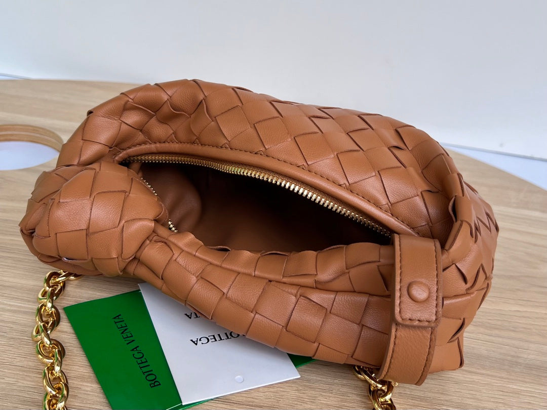 Bottega Veneta mini jodie 28 brown lambskin