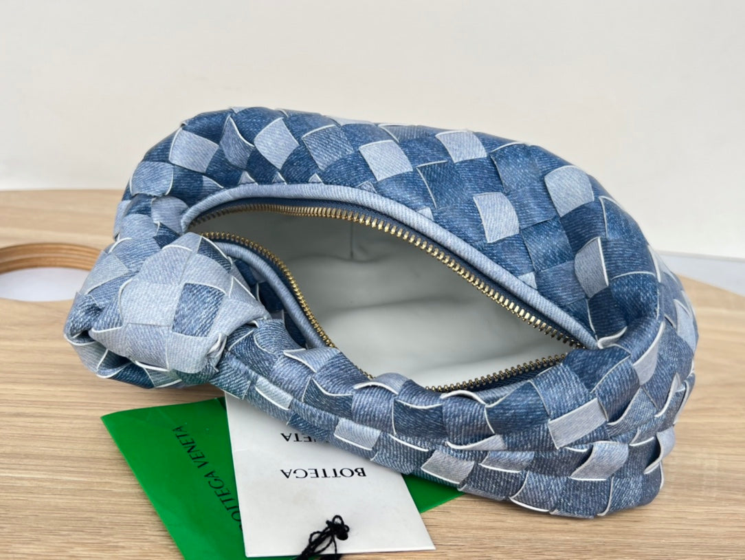 Bottega Veneta mini jodie 28 blue denim lambskin