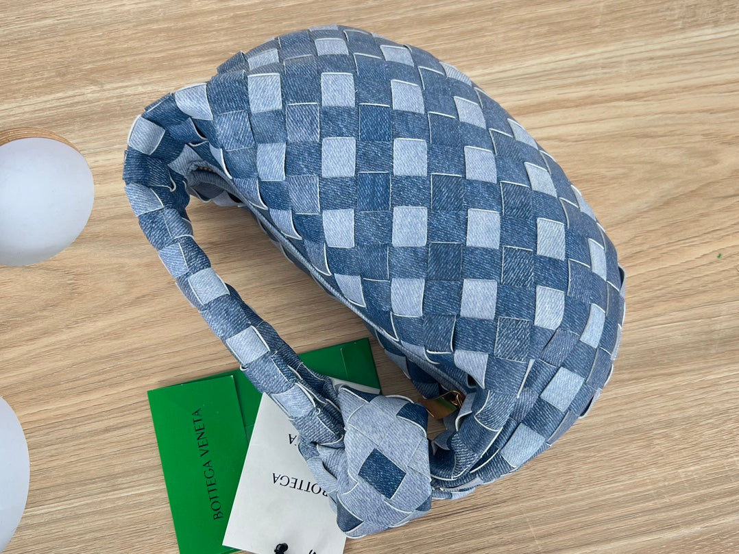 Bottega Veneta mini jodie 28 blue denim lambskin