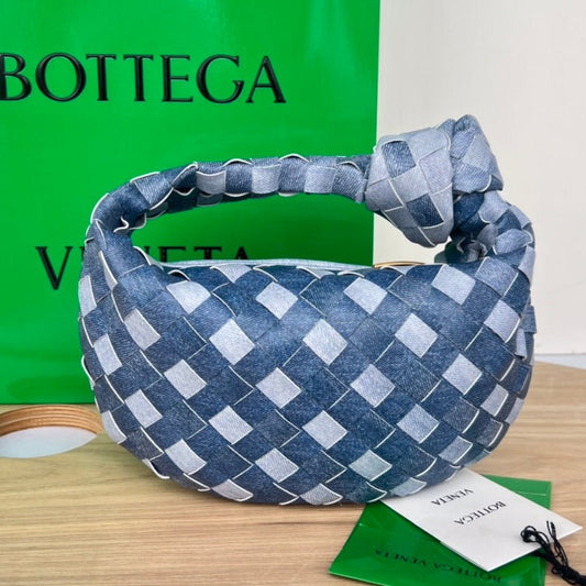 Bottega Veneta mini jodie 28 blue denim lambskin