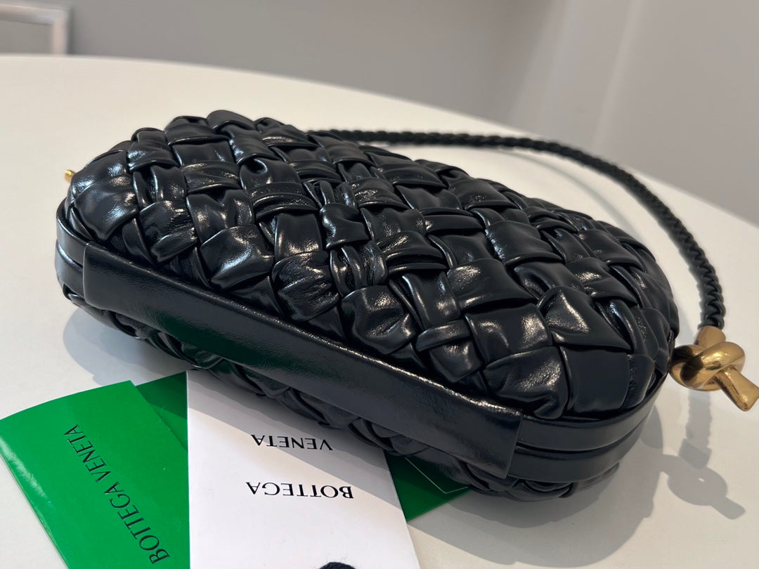 Bottega Veneta KNOT 20 IN BLACK LAMBSKIN WITH CHAIN