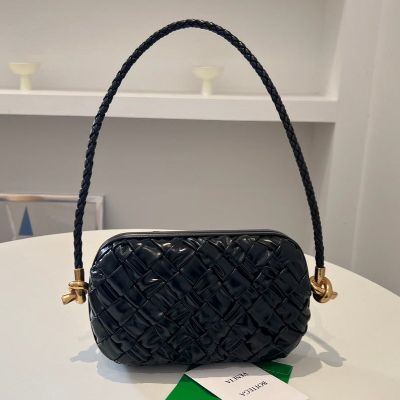 Bottega Veneta KNOT 20 IN BLACK LAMBSKIN WITH CHAIN